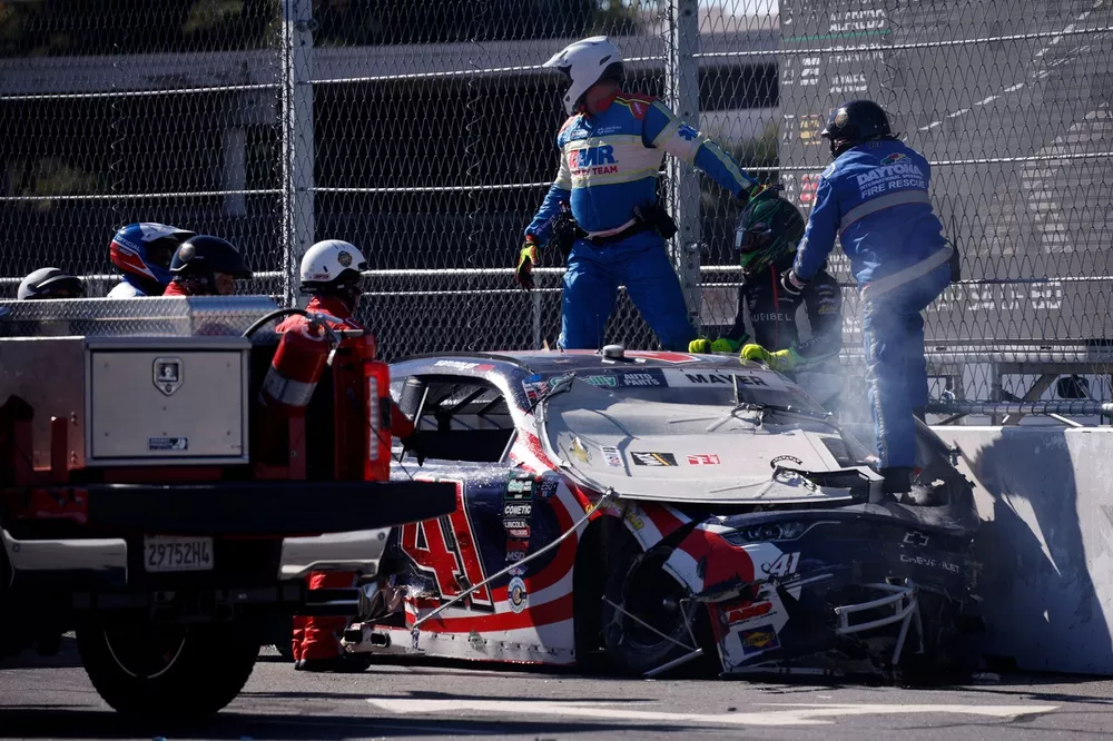 Sam Mayer crash, No. 41 Haas Factory Team Ford