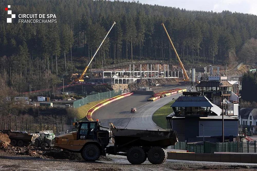 Werkzaamheden op het circuit van Spa-Francorchamps