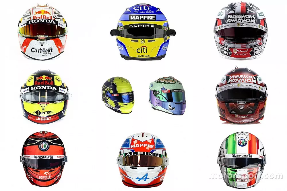 Cascos F1 2021 mosaico