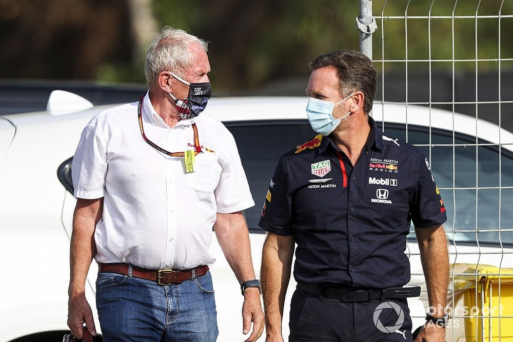 Helmut Marko, consultor de Red Bull Racing y Christian Horner, Team Principal, Red Bull Racing