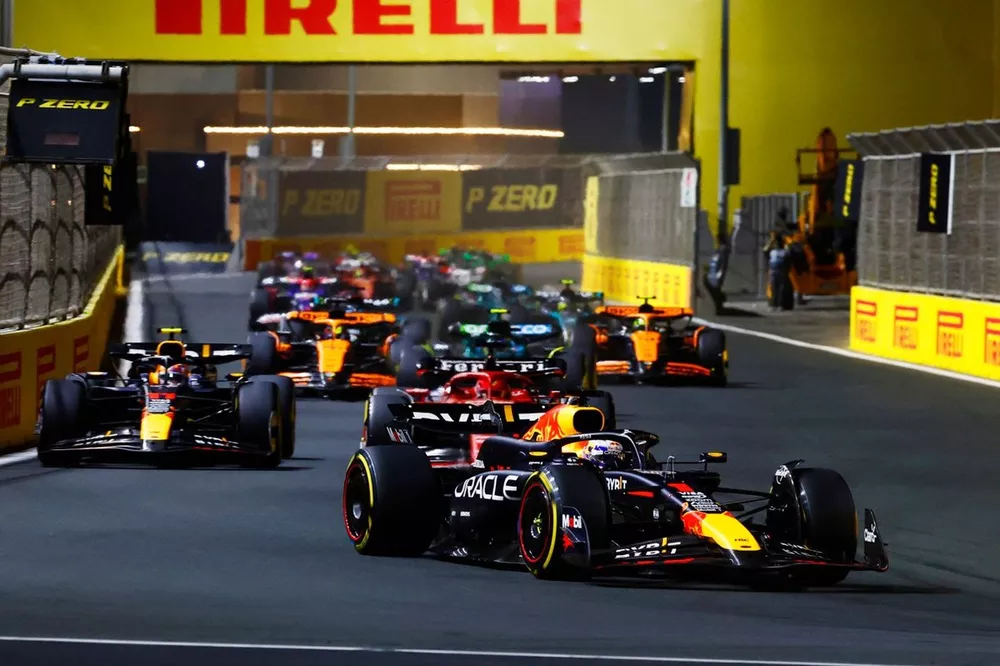 Max Verstappen, Red Bull Racing RB20 the field