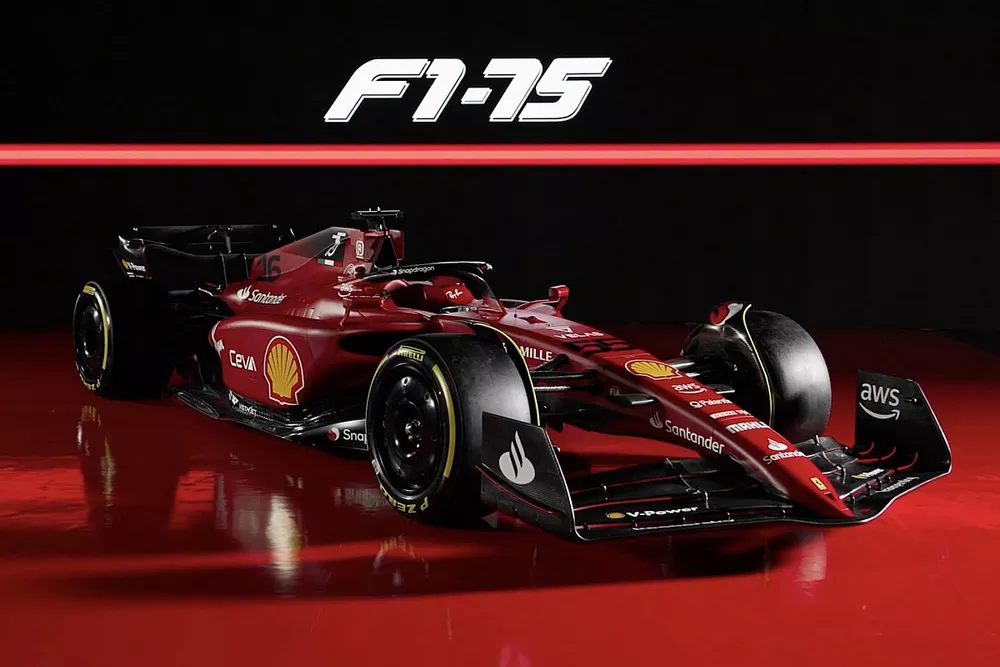 フェラーリ、2022年型F1新車”F1-75”を発表。赤＋黒の1980〜90年代を