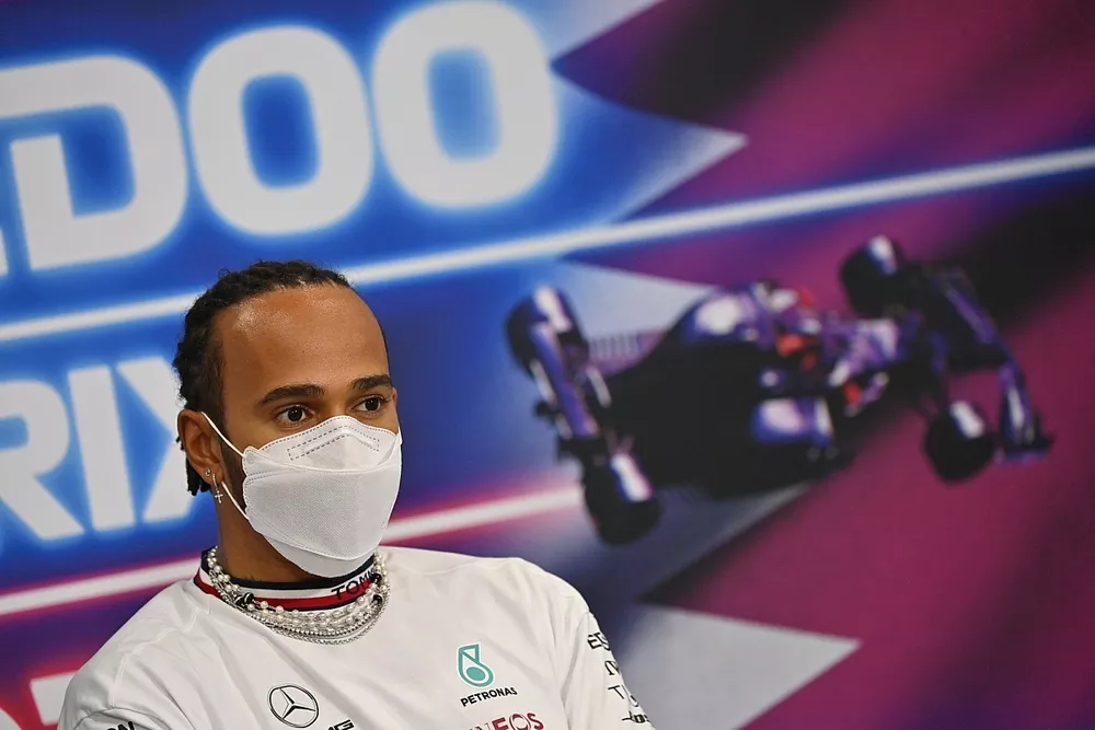 Lewis Hamilton, Mercedes in the press conference 