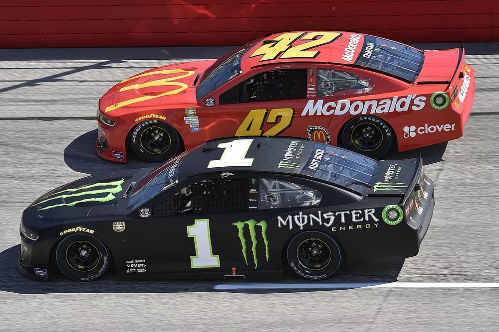 Kurt Busch, Chip Ganassi Racing, Chevrolet Camaro Monster Energy and Ross Chastain, Chip Ganassi Racing, Chevrolet Camaro McDonald's