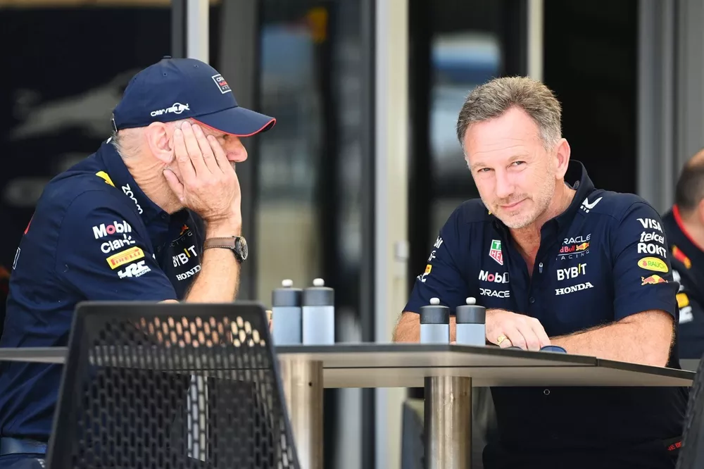 Adrian Newey y Christian Horner, director de Red Bull Racing 