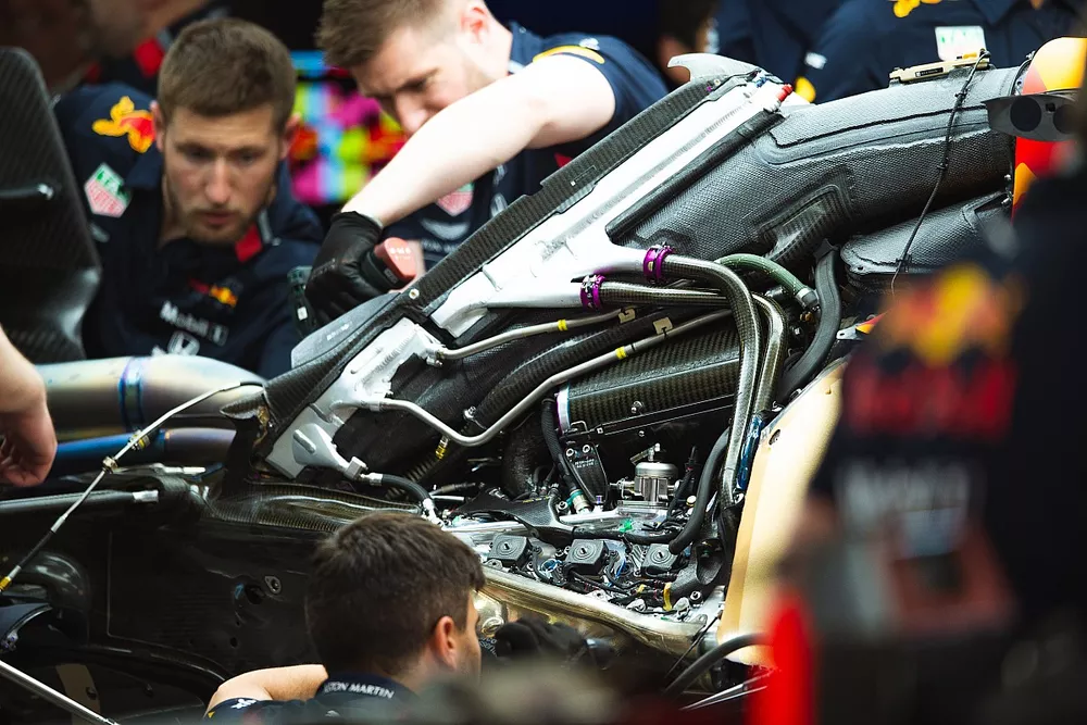 Red Bull Racing RB15 power unit and air intake