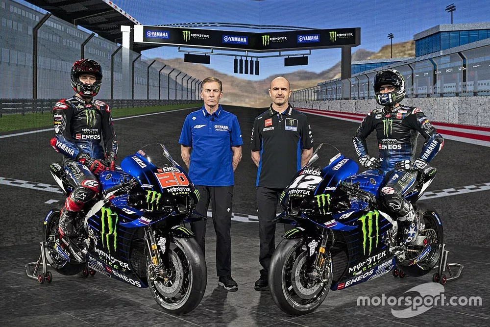 Fabio Quartararo, Yamaha Factory Racing, Lin Jarvis, director general de Yamaha en MotoGP, Massimo Meregalli, director del equipo Yamaha oficial de MotoGP, Maverick Viñales, Yamaha Factory Racing, 