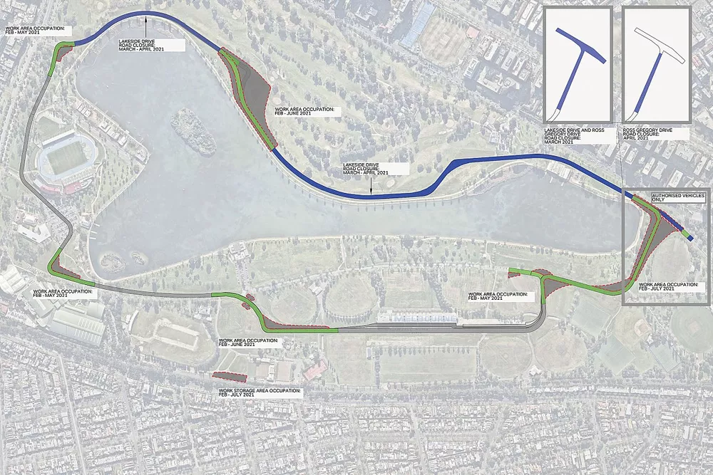 De nieuwe layout van Albert Park