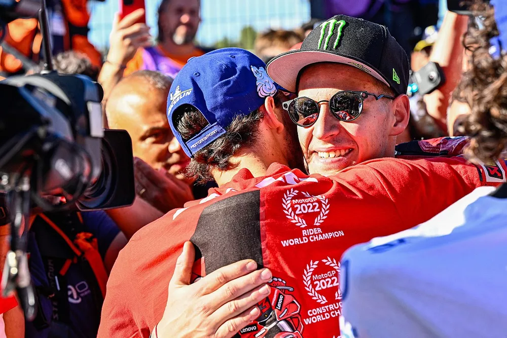 World champion Francesco Bagnaia, Ducati Team, Fabio Quartararo, Yamaha Factory Racing