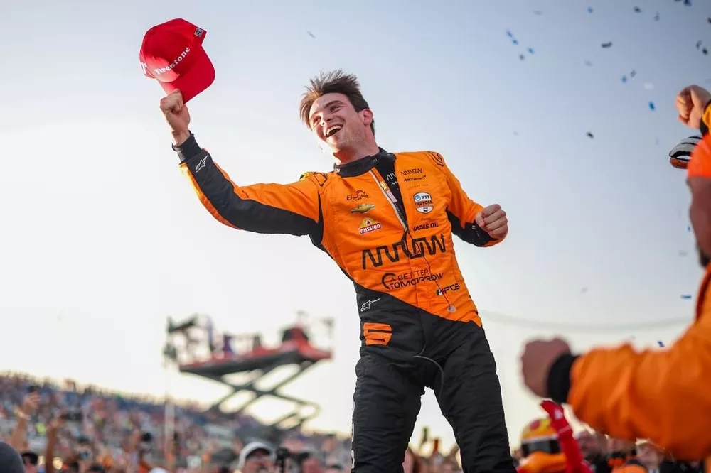 Race winner Patricio O'Ward, Arrow McLaren Chevrolet