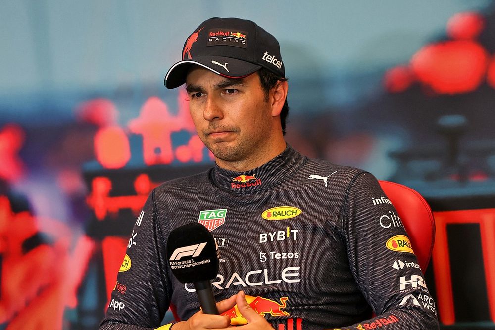Sergio Pérez, Red Bull Racing, en la rueda de prensa