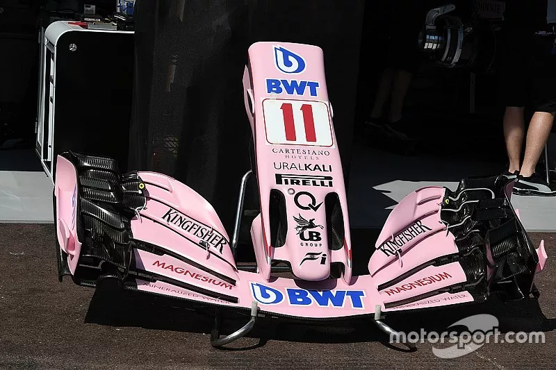 Le nez et l'aileron avant de la Force India VJM10