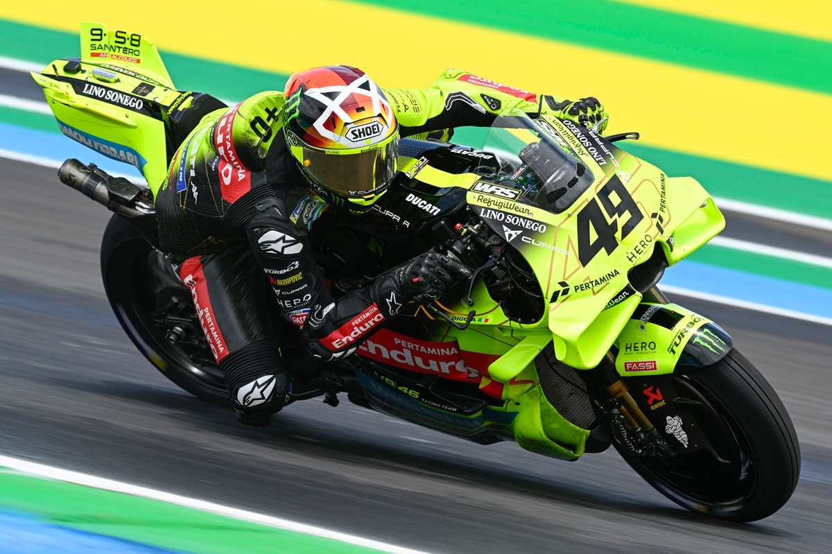 MotoGP Brazilian GP: Fabio di Giannantonio takes pole in crash-filled qualifying