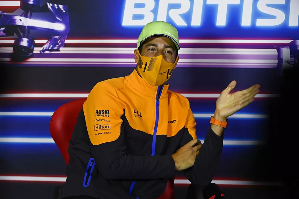Daniel Ricciardo, McLaren, in the press conference