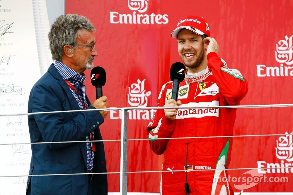 Eddie Jordan con Sebastian Vettel, Ferrari
