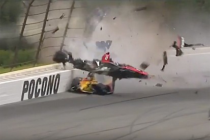 Wickens sofre forte acidente em Pocono pela Indy