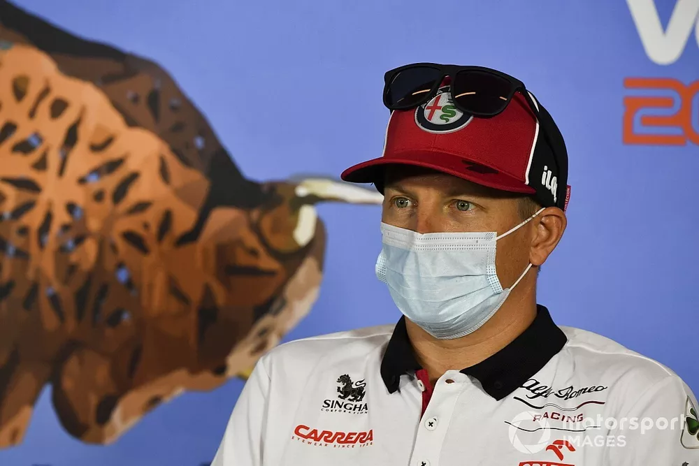 Kimi Raikkonen, Alfa Romeo in the press conference 