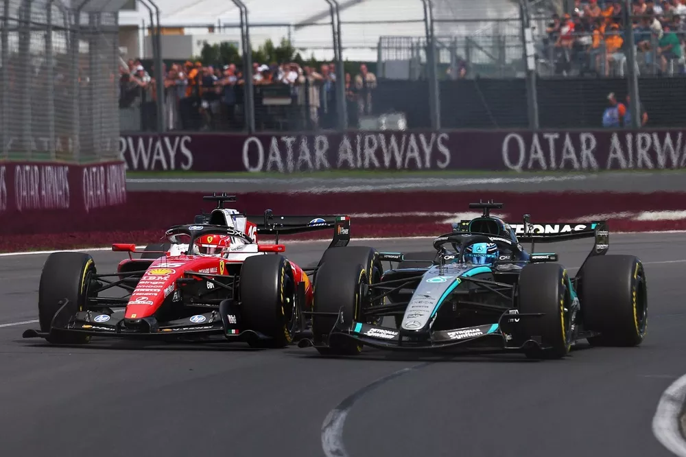Charles Leclerc, Ferrari, George Russell, Mercedes