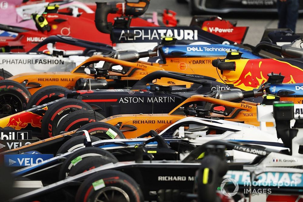 The cars in Parc Ferme after the race