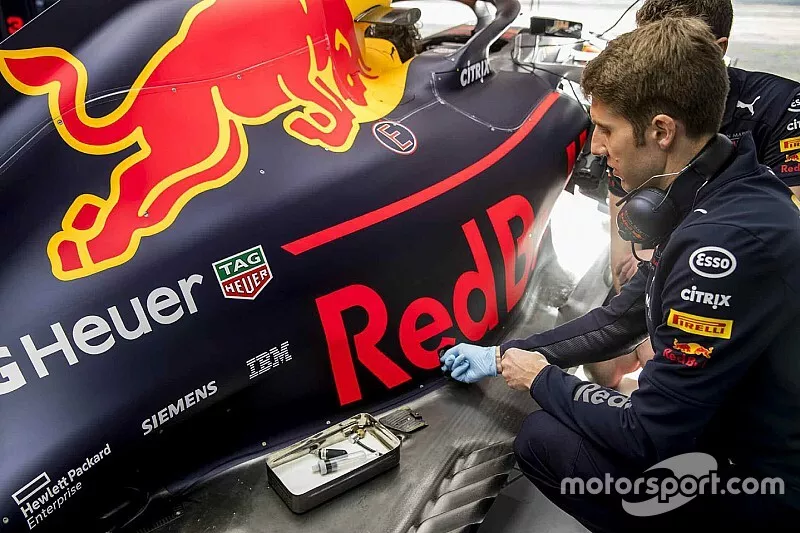 Red Bull Racing ExxonMobil engineer at work
