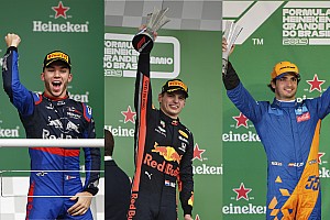 Verstappen, Gasly, Sainz: El podio más joven de la historia de la F1