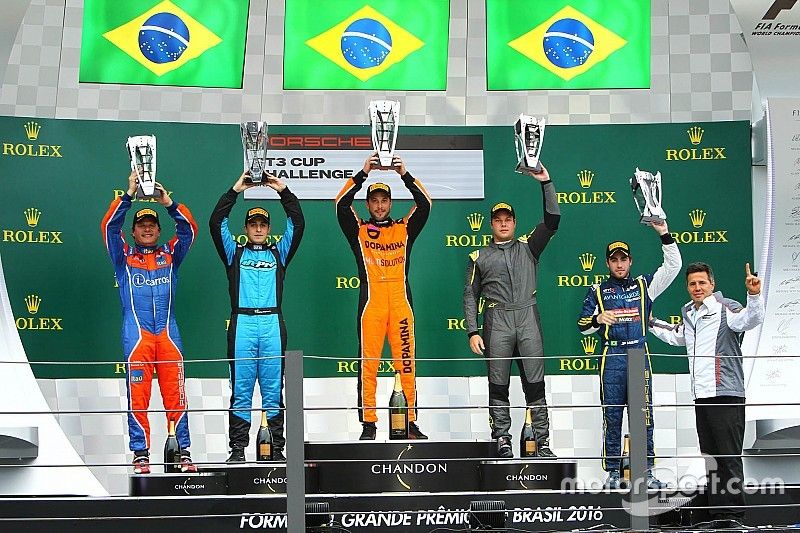 Pódio da Porsche Cup em Interlagos