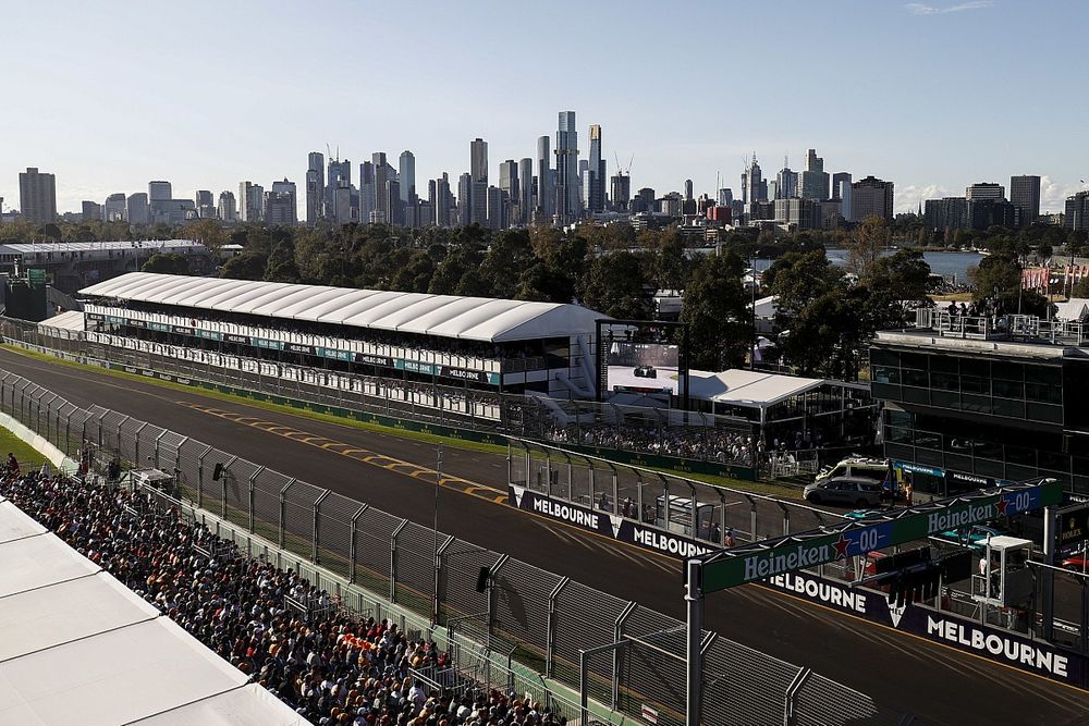 Una vista del área de los pits del circuito de Melbourne