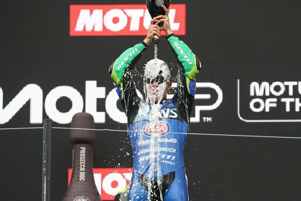 Podium: Race winner Diogo Moreira, Italtrans Racing Team