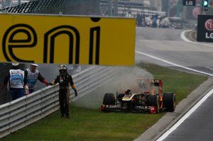 GP de Hungría 2011: El incendio del Lotus de Nick Heidfeld