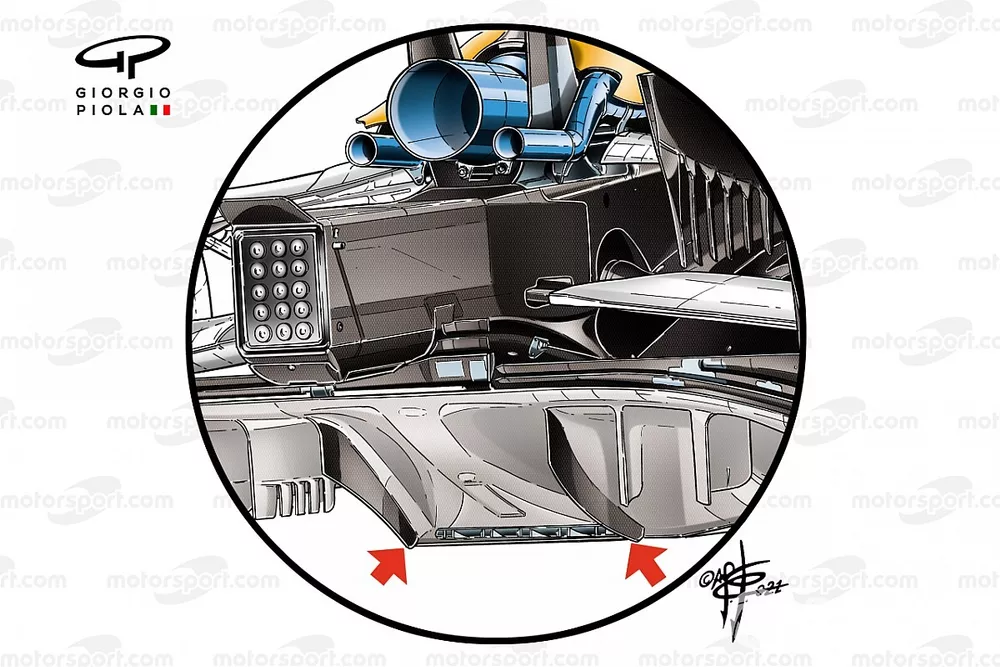 McLaren MCL35M diffuser detail  