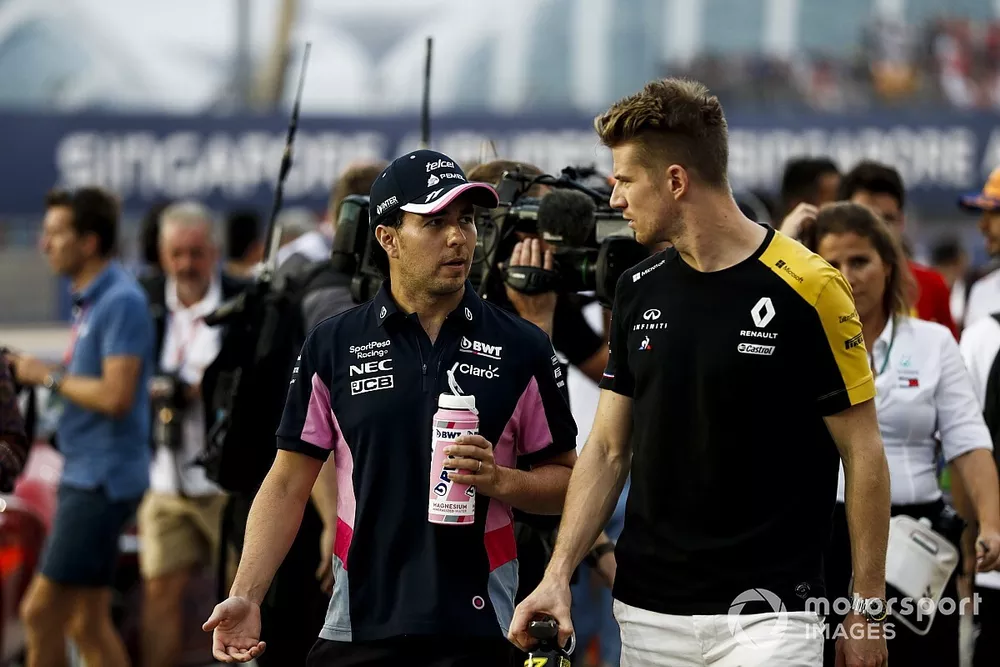 Sergio Perez, Racing Point,  Nico Hulkenberg, Renault F1 Team