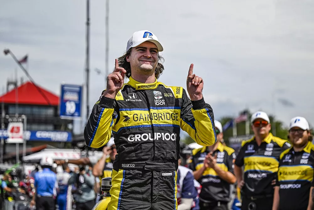 Ganador de la pole Colton Herta, Andretti Autosport w/ Curb-Agajanian Honda