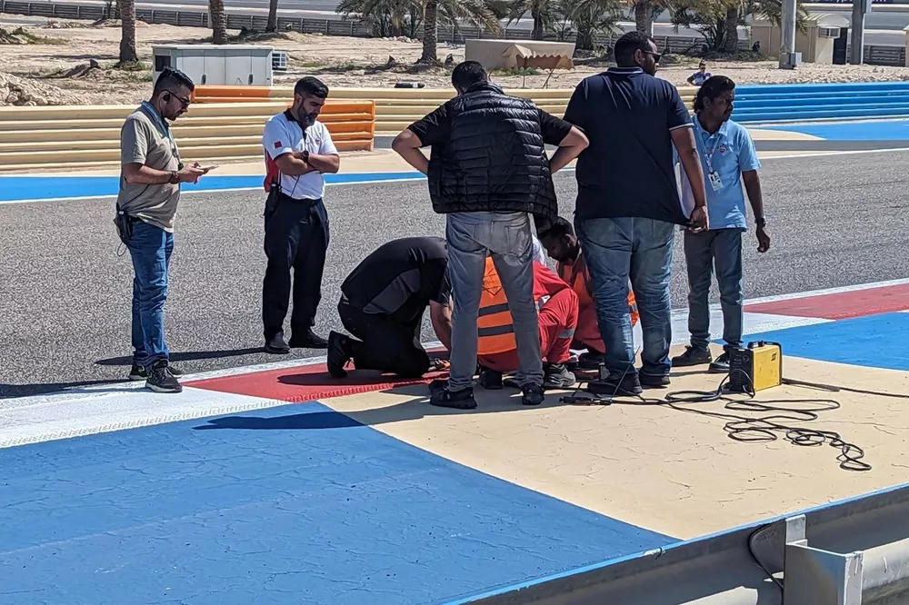 Damaged track kerbs