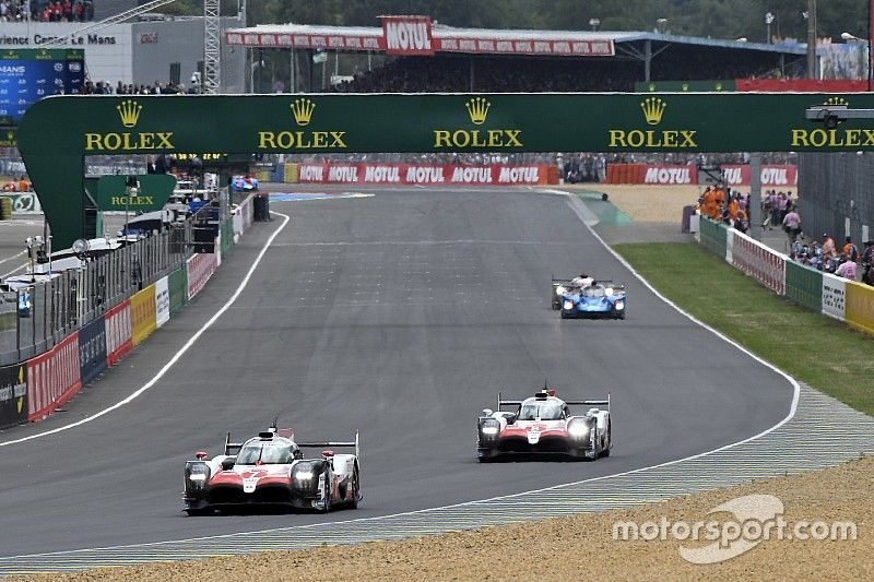 #7 Toyota Gazoo Racing Toyota TS050: Mike Conway, Kamui Kobayashi, Jose Maria Lopez #8 Toyota Gazoo Racing Toyota TS050: S&eacute;bastien Buemi, Kazuki Nakajima, Fernando Alonso