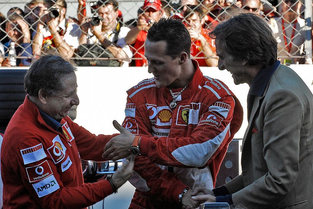 Jean Todt, Michael Schumacher y Luca di Montezemolo