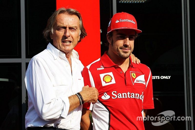 Luca di Montezemolo, presidente della Ferrari con Fernando Alonso, Ferrari