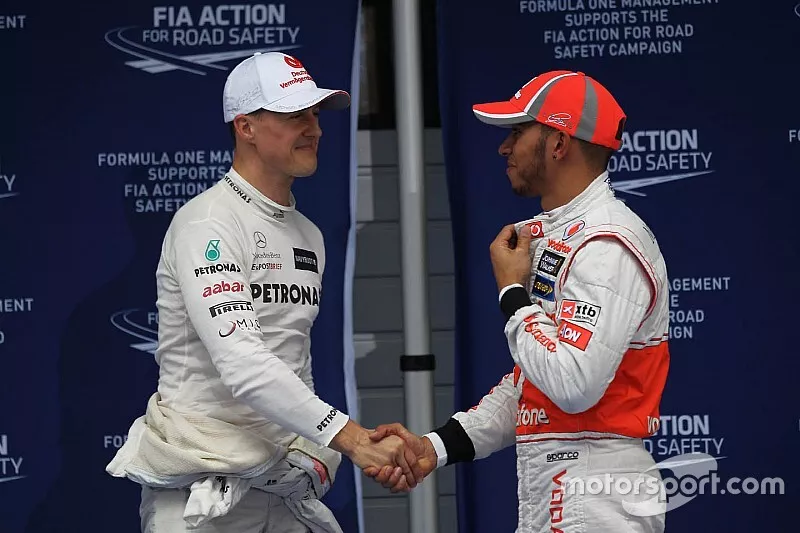 Michael Schumacher, Mercedes AMG F1 y Lewis Hamilton, McLaren Mercedes