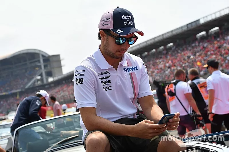 Sergio Perez, Force India, en el desfile de pilotos