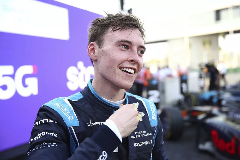 Race winner Marcus Armstrong,  DAMS