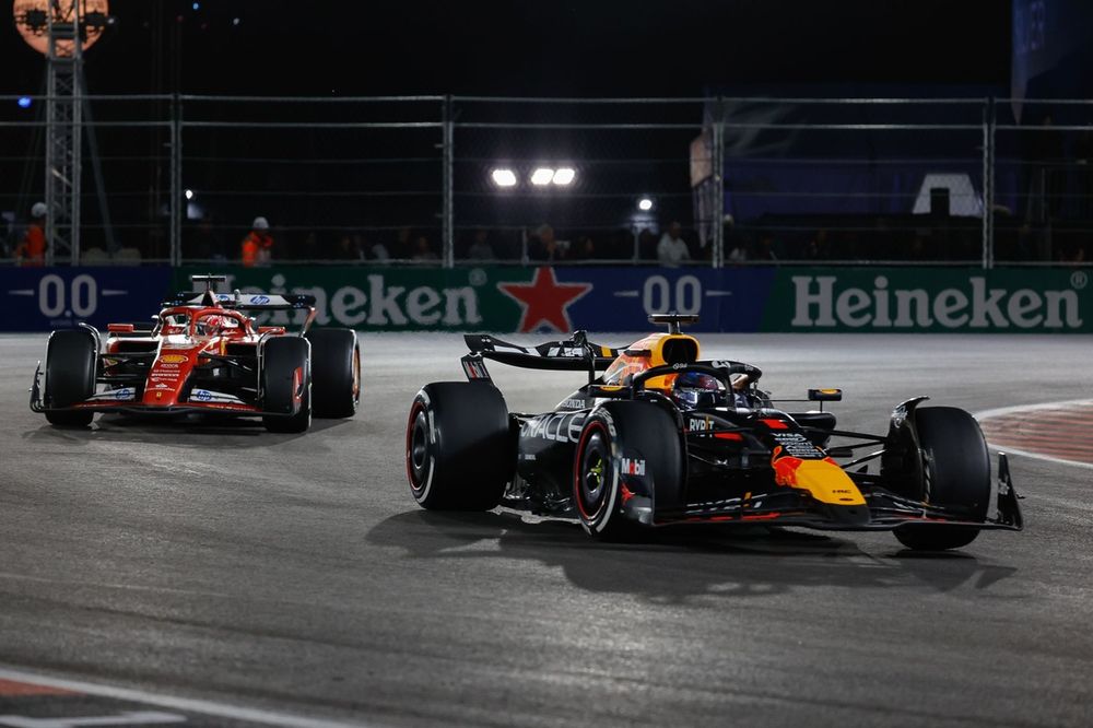 Max Verstappen, Red Bull Racing RB20, Charles Leclerc, Ferrari SF-24