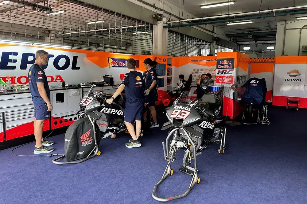 El box de Marc M&aacute;rquez en el Repsol Honda Team