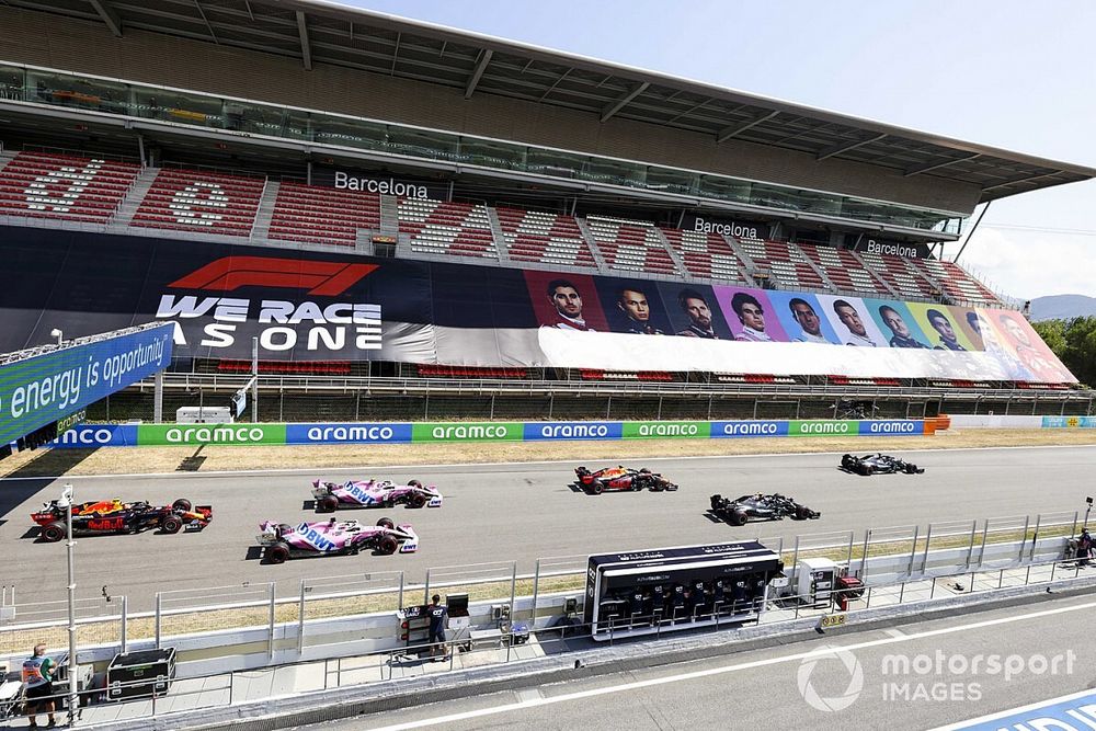 Arrancada Lewis Hamilton, Mercedes F1 W11 EQ Performance, Valtteri Bottas, Mercedes F1 W11 EQ Performance, Max Verstappen, Red Bull Racing RB16, Lance Stroll, Racing Point RP20, Sergio P&eacute;rez, Racing Point RP20, Alex Albon, Red Bull Racing RB16