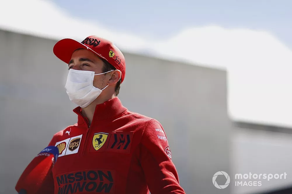 Charles Leclerc, Ferrari, met de media