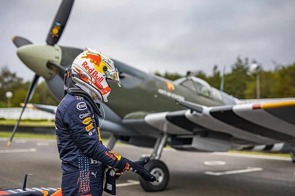 Max Verstappen, Red Bull Racing RB7 and a spitfire