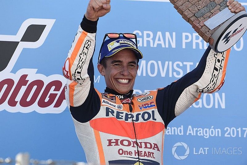 Podium: Race winnaar Marc Marquez, Repsol Honda Team