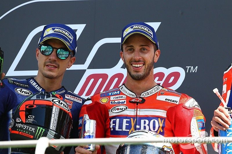 Podium: segundo, Maverick Viñales, Yamaha Factory Racing, Ganador, Andrea Dovizioso, Ducati Team, te