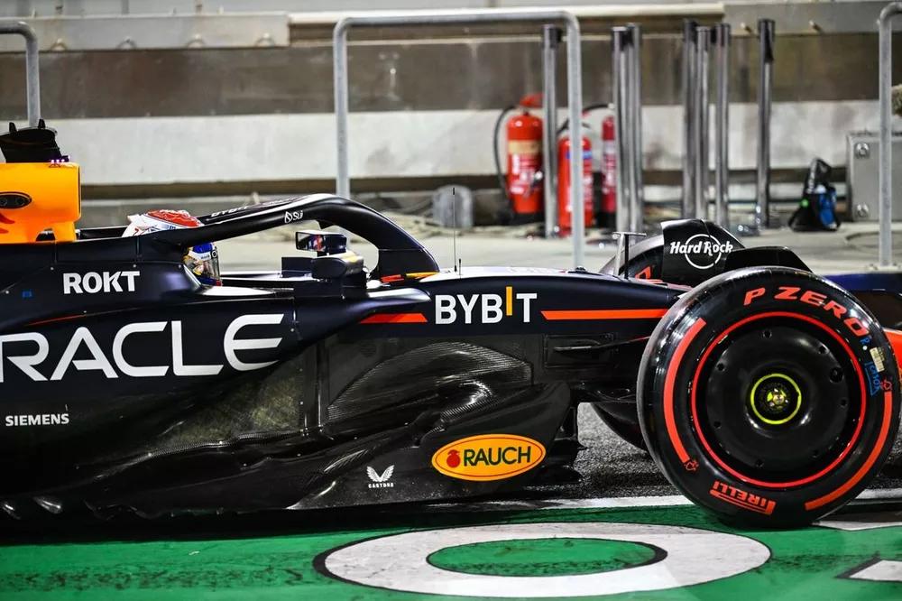 Max Verstappen, Red Bull Racing RB20 in the pit lane