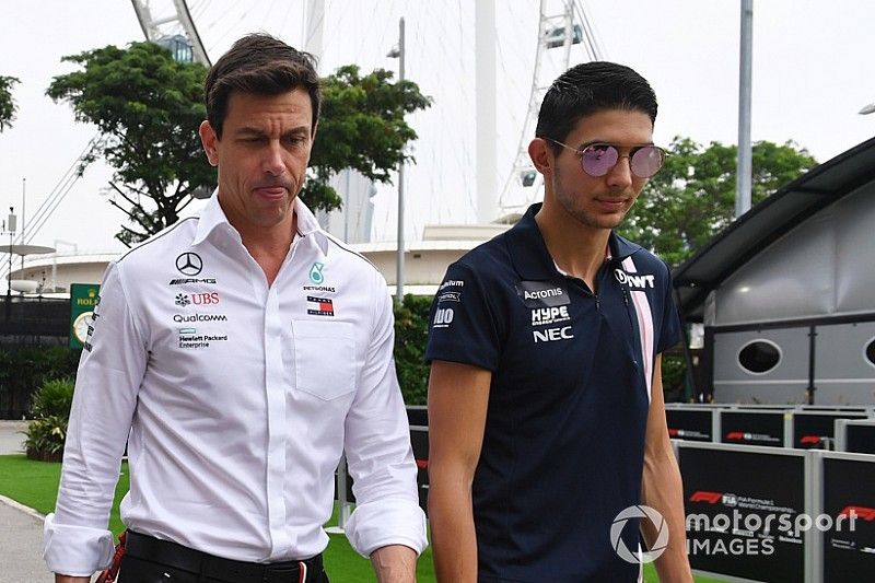 Christian Horner, Red Bull Racing Team Principal, Toto Wolff, Mercedes AMG F1 Director of Motorsport and Esteban Ocon, Racing Point Force India F1 Team