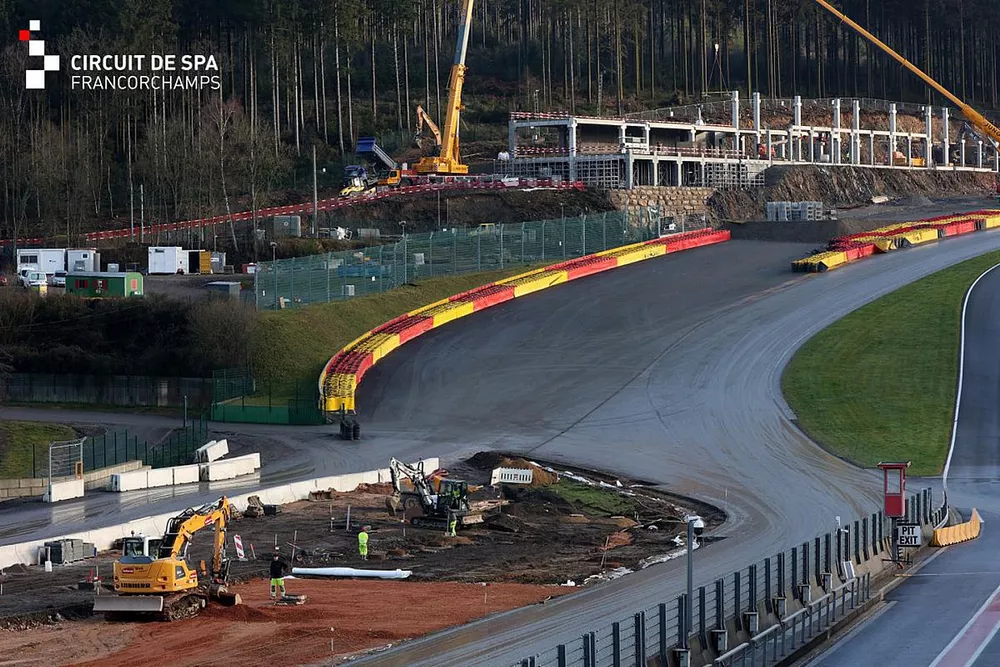 Spa-Francorchamps track work in progress 