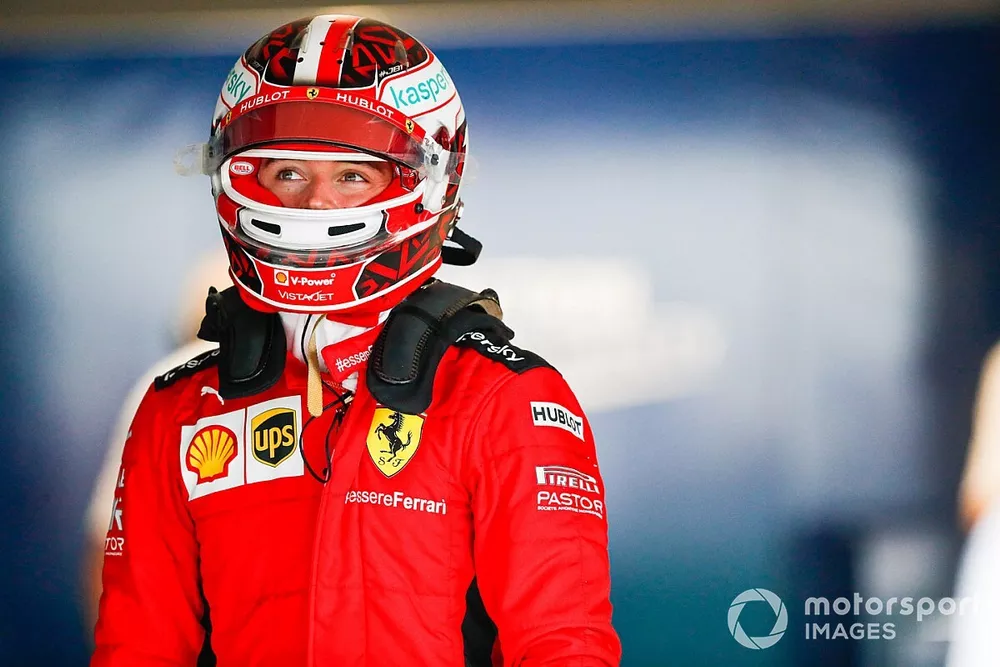 Charles Leclerc, Ferrari, dans le parc ferm&eacute;